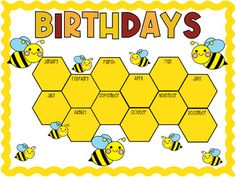 a birthday card with bees and honeycombs