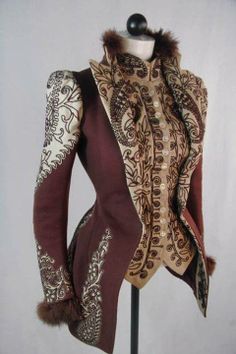 Really cool, found on a steampunk page! Steampunk Jacket, Period Outfit, Steampunk Costume, Victorian Clothing, Costume Collection