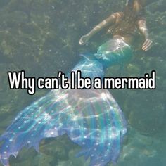 a mermaid with the words why can't i be a mermaid?