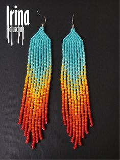 Long tassel beaded earrings Turquoise dangle earrings Yellow | Etsy Summer Fringe Dangle Chandelier Earrings, Turquoise Fringe Earrings For Summer, Beaded Fringe Dangle Earrings, Turquoise Fringe Tassel Drop Earrings, Multicolor Fringe Dangle Jewelry, Turquoise Jewelry With Tassels And Round Beads, Long Drop Fringe Jewelry For Festivals, Turquoise Fringe Beaded Drop Earrings, Turquoise Beaded Fringe Drop Earrings