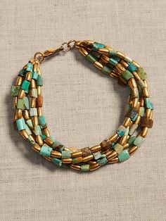 Saw this on Banana Republic: Multi Strand Bracelet, Silk Road, Women's Sweaters, If Only, Turquoise Beads, Multi Strand, Bead Bracelet, The Mind, Natural Materials