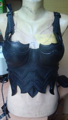 Half Corset, Beautiful Warrior, Leather Lacing, Dark Elf, Leather Corset