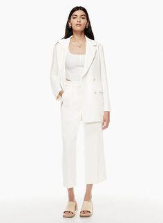 EFFORTLESS CROPPED PANT | Aritzia White Pants Set, Effortless Pant, Summer Look Book, Crepe Pants, Chanel Suit, Minimal Boho, Pie In The Sky, Cropped Wide Leg Pants, Fun Pants