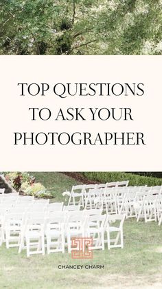 the top questions to ask your photographer for an upcoming photo shoot in front of some trees