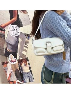 Tavimart Casual Women White Buckle Underarm Bag Summer Fashion Ladies Vintage Bags Female Zipper-up Solid Color Shoulder Bags Bag Summer, Underarm Bag, Vintage Bags, White Bag, Shoulder Bags, Casual Women, Summer Fashion, Buckle, Solid Color