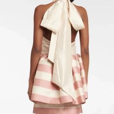 New With Tags Has Pockets Looks Like Dust On The Bottom Of The Tie, Pictured. Never Worn, Only Tried On. Pink And Pale Blush Color Chic Silk Mini Dress For Wedding Guest, Silk Mini Dress For Wedding Guest, High Tide, Stripe Silk, Blush Color, Blush, Mini Dress, Silk, Tags