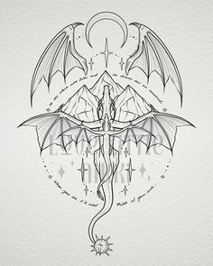 a drawing of a dragon with wings on it's back, and the words dream written