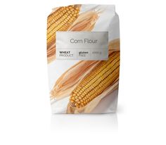 corn flour bag on white background