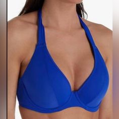 Lycra,Nylon,Elastane Closure Type-Snap Top Style-Halter Neck Style- Halter Neck Swim Top, Cobalt Blue, Womens Swim, Top Styles, Swimming, Women Shopping, Blue