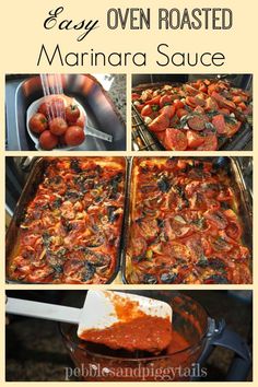 easy oven roasted marinara sauce recipe with tomatoes and other vegetables in the casserole