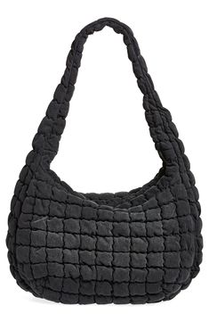 COS Oversize Quilted Recycled Polyester Crossbody Bag | Nordstrom Everyday Textured Hobo Shoulder Bag, Cos Quilted Bag, Cos Bag, Cos Bags, Oversized Quilt, Hobo Style, 2024 Vision, Grey Denim, Oversized Silhouette