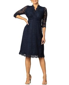 in stock Semi Formal Summer Dresses, Cocktail Dresses With Sleeves, Lace A Line Dress, Lace Cocktail Dress, Cocktail Dress Wedding, Semi Formal Dresses, Blue Cocktail Dress, Romantic Lace, Midi Cocktail Dress