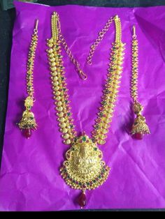 Matilu Designs Gold, Matilu Designs, 20 Grams Gold Necklace Designs, Gold Necklace Designs Latest, Chandbali Earrings Gold, Kasu Mala, Beaded Wedding Jewelry