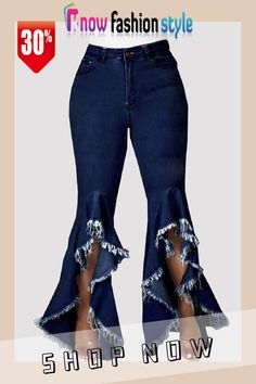 knowfashionstyle Dark Blue Fashion Casual Solid Patchwork High Waist Regular Denim Jeans Dark Blue Fashion, Jeans Online, Wholesale Fashion, Blue Fashion, Bell Bottom Jeans, Fashion Casual, Denim Jeans, Casual Fashion, Dark Blue