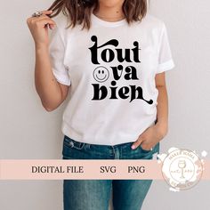 a woman wearing a t - shirt that says, you're a bien