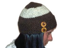 Warm Winter Beanie Hat Brown and Ivory with by lousknittingroom, $25.00 Winter Beanie Hat, Winter Hats Beanie, Crochet Items, Winter Beanie, Skull Cap Beanie, Royal Oak, Skull Cap, Crocheted Item, Beanie Hat