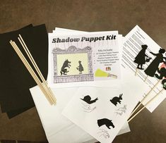 the shadow puppet kit is open and ready to be used