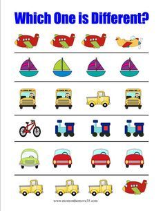 a printable worksheet for children to learn how to find which one is different