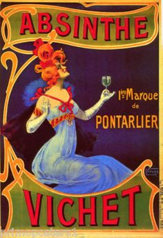 an advertisement for the absinte wine label