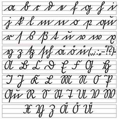 the cursive writing practice sheet with letters and numbers on it, all lined up