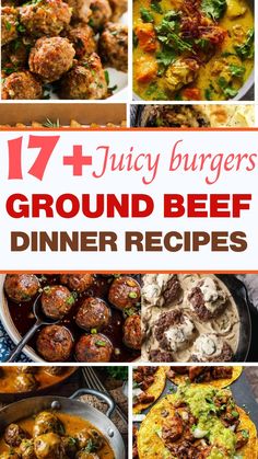 a collage of ground beef dinner recipes