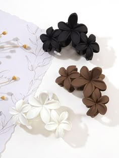 Frosted Hair, Hair Grips, Head Hair, Chocolate Color, Elegant Flowers, Volume Hair, Hair Claws & Clips, Retro Stil