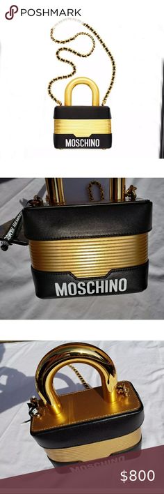 Moschino x H&M Leather Shoulder Bag Padlock Purse Brand new with tags. Moschino Bags Shoulder Bags Moschino Bags, Purse Boutique, Boutique Moschino, Purse Brands, Moschino, Bags Shoulder, Leather Shoulder Bag, Limited Time, Shoulder Bags