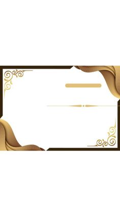 a white and brown gift card with gold swirls on the border, in an ornate pattern