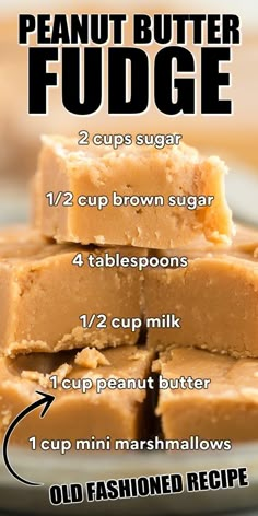 peanut butter fudge recipe on a plate with instructions for how to make it in the microwave