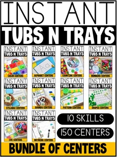 a poster with instructions on how to use tubs and trays for arts and crafts