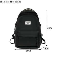 Kylethomasw Female Solid Color Backpacks for Women Waterproof School Backpack Bag Large Capacity Shoulder School Bags For Girls Ruckpack Black Softback Backpack For School, Black Softback Backpack For Students, Black Backpack For Students - Back To School, Black Backpack For Students, Back To School, Black Backpack For Back To School, Black Student Backpack For Back To School, Black Large Capacity Softback Backpack, Black Backpack With Pockets, Black Softback Backpack With Large Capacity