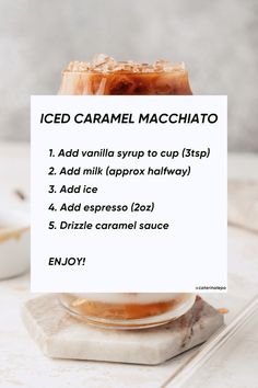 an iced caramel macchiato recipe with instructions