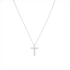 [Diamond Engagement Rings, Diamond Stud Earrings, and Gold Jewelry Online]-Angelucci Jewelry Cross Pendant Necklace With Cable Chain As Gift, Sterling Silver Crucifix Cross Necklace With Adjustable Chain, Classic Cubic Zirconia Cross Necklace As Gift, Classic Cubic Zirconia Cross Necklace For Gift, Classic Cross Cubic Zirconia Necklaces, Classic Cubic Zirconia Cross Necklaces, Classic Necklaces With Silver Chain And Cross Pendant, Classic Necklace With Silver Chain And Cross Pendant, Classic Cross Necklace In Cubic Zirconia