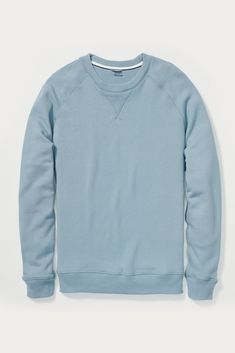 Staple Pieces, Terry Cloth, Single Piece, American Style, Crewneck Sweatshirt, 20th Century, Crew Neck Sweatshirt, Bleach, Light Blue