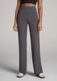 Find Your Balance: Wide-Leg Tall Pants for Women Style + Functionality = The Perfect Pair Our Balance Wide-Leg Tall Women's Pants are here to redefine casual and active wear for ladies over 5'9". With a perfect blend of polyester and spandex, these pants offer stretch, comfort, and style, all while ensuring they keep their shape, wash after wash. The high-rise fit and hidden pocket feature combine practicality with sleek design, making them your go-to for everything from yoga to brunch.• High-ri Gray Relaxed Fit Pants For Workout, Gray Relaxed Fit Workout Pants, Gray Athleisure Pants With Straight Leg, Gray Athleisure Straight Leg Pants, Gray Straight Leg Athleisure Pants, Full Length Pants With Pockets For Pilates, Versatile Gray Pants, Gray Stretch Pants With Comfort Waistband, Versatile Solid Color Pants For Pilates