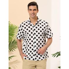 The summer polka-dot shirt features the color block design, fashion, and stylish when wearing. With charming timeless style color design, and eye-catching printing, these shirts have a variety of options for you to choose from. The shirt is suitable for vacations, walks, parties, and leisure places, such as Hawaiian beaches, camping, etc. Great gift for your friend, boyfriend, and your father. Casual Polka Dot Shirt, Summer Short Sleeve Polka Dot Top, Casual Polka Dot Shirt For Summer, Polka Dot Tops With Button Closure For Summer, Polka Dot Summer Shirt With Buttons, Summer Polka Dot Collared Shirt, Spring Short Sleeve Polka Dot Shirt, Summer Polka Dot Tops With Button Closure, Summer Collared Polka Dot Shirt