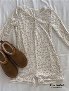 Experience relaxation and style with our Blossom Floral Cotton Pajama Bodysuit. This set is made with the perfect blend of softness and breathability, ensuring a restful night's sleep or lounging in comfort. The exquisite blossom floral pattern adds a touch of elegance, while the stretchy design and convenient snaps make it easy to wear. Upgrade your bedtime routine with this chic and comfortable Blossom Floral Cotton Pajama Bodysuit, perfect for lazy days and laid-back evenings. Embrace the soo Pj Sets Shorts, Victoria’s Secret Pyjama Set, Shein Pajama Set, Outfits Laid Out On Bed, Girly Pajama Set, Cute Pijamas Coquette, Pink Girly Clothes, Cute Pjs Set, Brandy Pajama Set