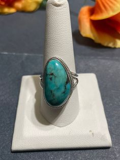 *Size 9 3/4 turquoise ring *Sterling Silver *Free Shipping *Handcrafted * USA Seller Fast Shipping from Albuquerque New Mexico *Jewelry ship in Gift box All components are solid .925 silver. Thank You For Your Looking ,And Check Out More Items In My Etsy Shop For More Great Deals, Also We Add More Jewelry To Etsy Shop regularly www.etsy.com/shop/ABQdesign www.Etsy.com/shop/SilverLizzard PLEASE check their dimensions, before setting the order. NOTE -Once the parcel gets shipped out, it is usually Mexico Jewelry, Sterling Silver Rings Turquoise, Albuquerque New Mexico, Ring Turquoise, Turquoise Rings, Natural Turquoise, Ring Sterling Silver, Blue Turquoise, Ring Handmade