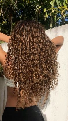 Honey brown highlights, curly hair, inspo Dyed Curly Hair, Curly Hair Care Routine, Highlights Curly Hair, Brown Curly Hair, Curly Hair Photos, Colored Curly Hair, Curly Hair Styles Easy, Hairdos For Curly Hair, Curly Hair Inspiration