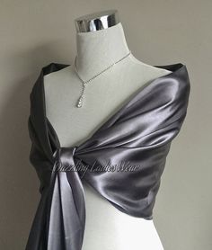 Dark Silver or Light Silver/Grey satin shawl by dazzlingladieswear Satin Shawls, Silver Open Toe Heels, Black Sequin Bodycon Dress, Lace Vest Top, Shoulder Scarf, Purple Lace Top, Shawl Outfit, Silver Bridesmaid Dresses, Satin Shawl