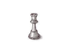 a black and white drawing of a chess piece