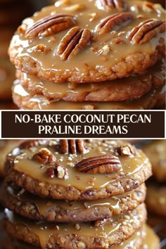 no - bake coconut pecan pralie dream cookies