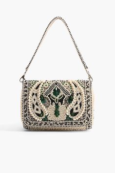 Emerald Stone Embellished Shoulder Bag Luxury Handheld Beaded Shoulder Bag, Luxury Beaded Shoulder Bag For Fashion, Formal Beaded Top Handle Shoulder Bag, Formal Beaded Shoulder Bag With Top Handle, Chic Beaded Crossbody Shoulder Bag, Luxury Beaded Clutch Shoulder Bag, Evening Beaded Crossbody Bag, Beaded Evening Crossbody Bag, Beaded Crossbody Shoulder Bag For Evening