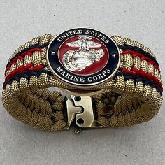 ad eBay - Silver and gold plated Eagle Globe and Anchor. Makes a perfect USMC gift for any veteran or active duty Marine. Marine Moms and Dads will love this bracelet too. Chesty Puller approved. Only 9mm thick. Chesty Puller, Usmc Gifts, Eagle Globe And Anchor, Marine Corps Gift, Marine Mom, Care Packages, Us Marine, Handcrafted Artisan Jewelry, Care Package