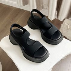 Brand Name: TangDuoYaHeel Height: Med (3cm-5cm)With Platforms: YesPlatform Height: 0-3cmSandal Type: BasicOrigin: CN(Origin)Occasion: CasualUpper Material: PUOutsole Material: RubberBack Counter Type: Back StrapPattern Type: SolidSide Vamp Type: OpenFit: Fits true to size, take your normal sizeStyle: FashionHeel Type: Square heelLining Material: PUClosure Type: Buckle StrapModel Number: 5.6-27Item Type: SandalsFashion Element: ShallowInsole Material: PUDepartment Name: Adult1: platform sandals2: Women Platform Sandals, Vintage Sandals, Sandals Platform, Women Platform Shoes, Womens Sandals Summer, Womens Summer Shoes, Open Toe Shoes, Number 5, Fashion Sandals