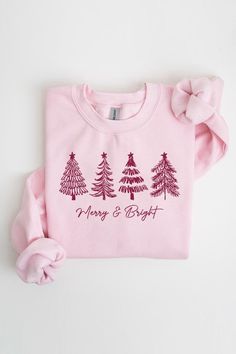 Merry & Bright Christmas Trees Graphic Fleece Sweatshirts.Unisex Crew Neck Long Sleeve Sweaters Knits.Crafted from premium materials, tailored to your lifestyle, ensuring a comfortable fit for any occasion.Family Group Uniforms Birthday Party Gift Concert Festival Events.High Quality Direct To Film Printed Graphic Design.50%COTTON,50%POLYESTERNICARAGUAMade In: Nicaragua Winter Holiday Cotton Sweatshirt, Cozy Winter Holiday Sweatshirt, Holiday Cozy Crew Neck Sweatshirt, Cozy Holiday Crew Neck Sweatshirt, Pink Tops As Winter Gifts, Cozy Christmas Sweatshirt With Relaxed Fit, Cozy Crew Neck Holiday Sweatshirt, Cozy Relaxed Fit Christmas Sweatshirt, Cozy Holiday Sweatshirt With Crew Neck