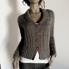 WOMEN'S sweater Brown knit jacket Knitted cardigan by Pilland on Etsy https://www.etsy.com/listing/610297060/womens-sweater-brown-knit-jacket-knitted Brown Knit Sweater Coat With Button Closure, Brown Knit Sweater With Buttons, Knitted Shawl Collar Outerwear, Brown Knit Outerwear With Button Closure, Elegant Fine Knit Button-up Outerwear, Knitting Jacket, Poncho With Sleeves, Knitted Jackets Women, Wool Jackets Women