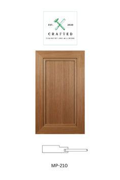 the front and side view of a wooden cabinet door