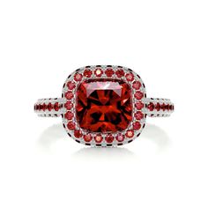 Lab Red Spinel Gemstone Engagement Ring, 2.50 CT Cushion Cut Spinel Ring, Halo Wedding Ring, 14K White Gold Ring, Promise Ring For Women, Anniversary Ring, Art Deco Antique Ring, Gift For Women, August Birthstone Ring, Gemstone Ring, Pave With Accents Bridal Ring, HandMade Jewelry ● 𝐂𝐞𝐧𝐭𝐞𝐫 𝐒𝐭𝐨𝐧𝐞 𝐃𝐞𝐭𝐚𝐢𝐥𝐬: → Gemstone: Red Spinel → Stone Type: Lab Created → Shape: Cushion Cut → Size: 2.50 CT → Measurement: 7.50 MM → Color: Red → Luster: Excellent → Make: High Quality ● 𝐒𝐢𝐝𝐞 𝐒 Red Spinel Ring, August Birthstone Ring, Halo Wedding Ring, Gemstone Engagement Ring, Red Spinel, Spinel Ring, Spinel Gemstone, Round Halo, Halo Design