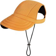 The package contains Dog Hat Dog Sun Hat Dog Baseball Cap Dog Trucker Hat Dog Hats For Small Medium Large Dogs With Ear Holes Adjustable Drawstrings Breathable Waterproof Design UV Protection Outdoor All Season. With two ear holes on top and breathable material, you'll stay cool and comfortable even after a long day. Maintain stability throughout any outdoor activity with the Adjustable Drawstring function. The wide brim protects the eyes from the sun while allowing vision to stay unaltered. The Adjustable Windproof Hat, Adjustable Hats With Sweatband For Outdoor, Sporty Adjustable Brimmed Sun Hat, Adjustable Visor Hat With Sweatband, Outdoor Visor Hat With Sweatband, Adjustable Windproof Bucket Hat, Sporty Yellow Adjustable Hat, Breathable Adjustable Brimmed Baseball Cap, Sporty Adjustable Yellow Hat